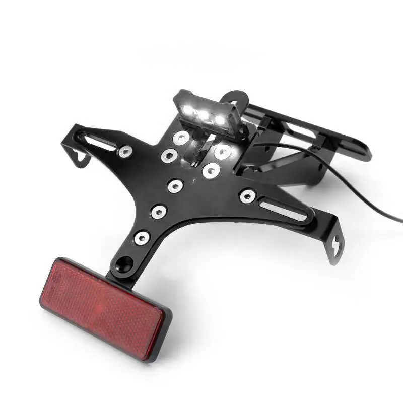 Black Мотоциклетный держатель для номерного знака для YAMAHA R1/R3 MT-09/07 KAWASAKI Z800/1000 Универсальный кронштейн для номерного знака - Color: Black
