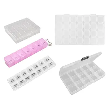 

Adjustable 7-28 Grids Compartment Plastic Storage Box Jewelry Earring Bead Screw Holder Case Display Organizer Container
