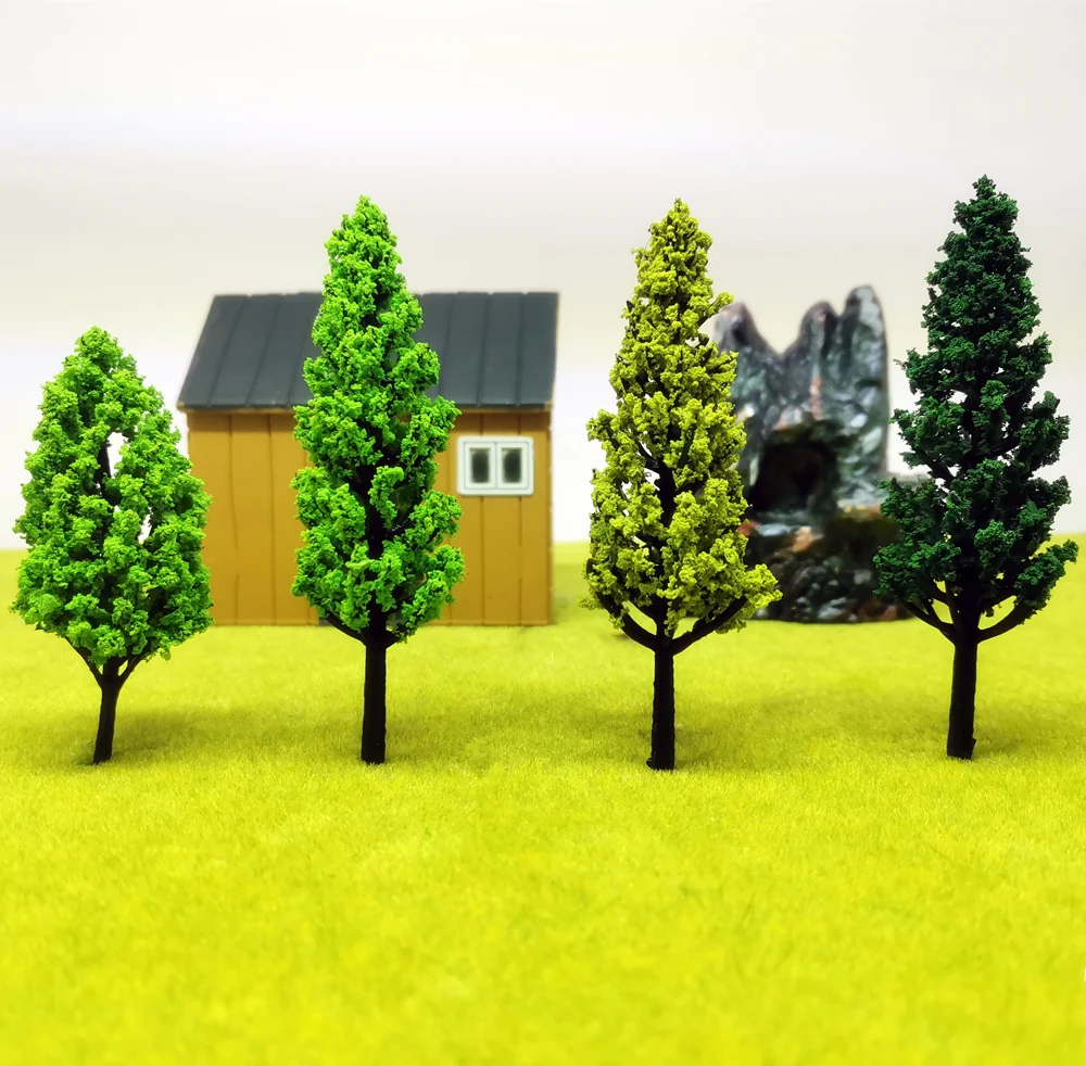 10pcs/5pcs HO OO Scale Model Trees Train Railroad Layout Diorama Wargame Scenery Entertainment accessories for DIY enthusiasts 4