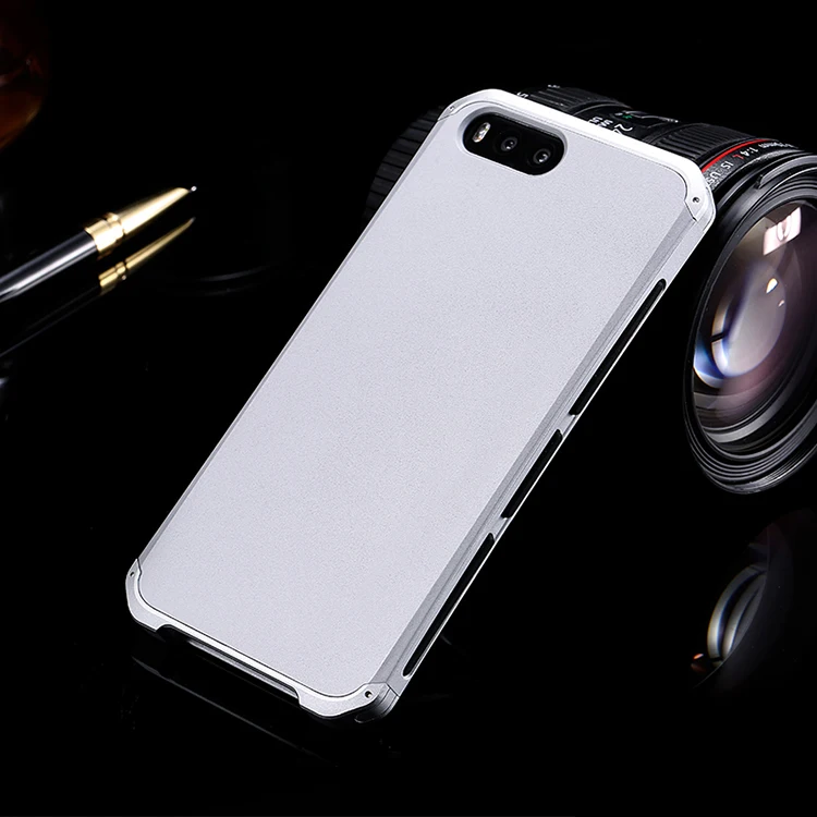 Silver Silver Side Текстурированная анти-осенняя Металлическая Рамка PC задняя пластина для Xiaomi mi 6 M6 mi 6 алюминиевый сплав Мобильный mi 6 бампер чехол с подарком - Цвет: Silver Silver Side