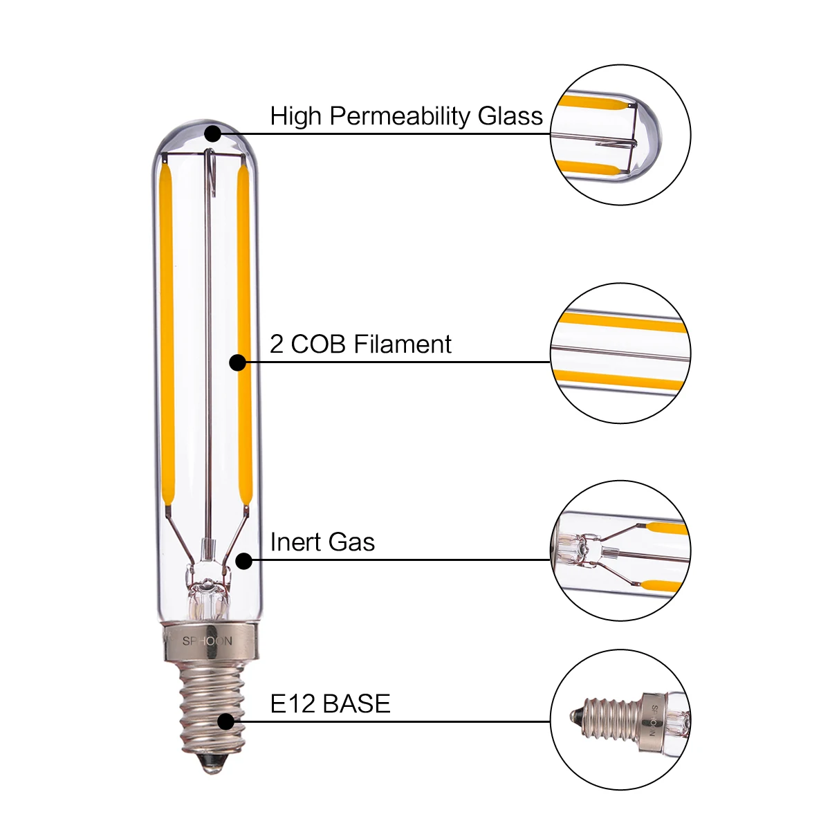 HC뉴 에디슨 필라멘트 전구 E14 LED 220V E12 디밍 가능 C7 C35 T20 G40 4W 6W 야간 조명 샹들리에 소금 라바 램프 앰플 교체용