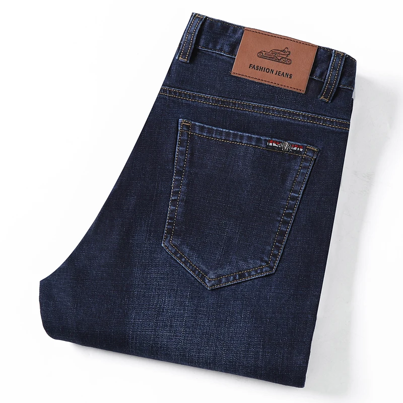 Xuan sheng straight men's jeans stretch blue black casual streetwear thick men's pants original business comfortable jeans
