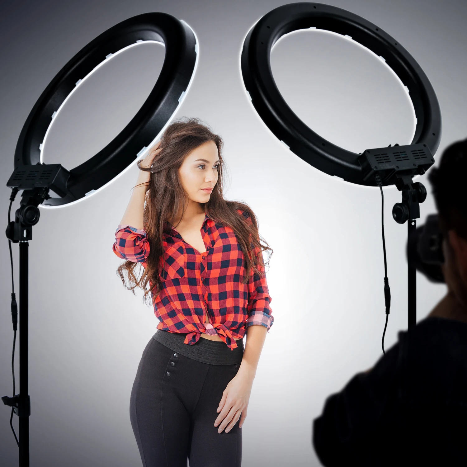 FOSOTO RL-18 Led Ring Light Photography Lamp 18 Inch Ring Lamp 55W Ringlight With Tripod Stand For Camera Phone Makeup Youtube