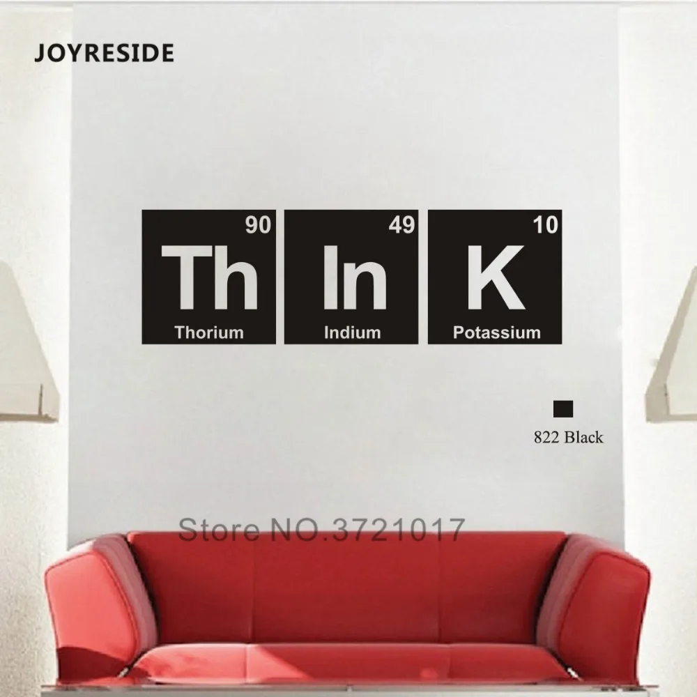 Joyreseve Think наклейка-цитата на стену химия художественная Наклейка на стену виниловый Декор домашний декор для гостиной интерьерная роспись A1154