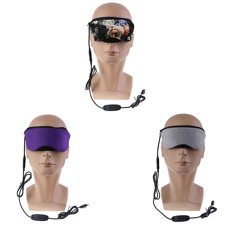 USB Heating Steam Eyeshade Lavender Eye Mask Anti Dark Circle Eye Patch Fatigue Relief Sleep Travel Eye Shade Mask Eye Massager