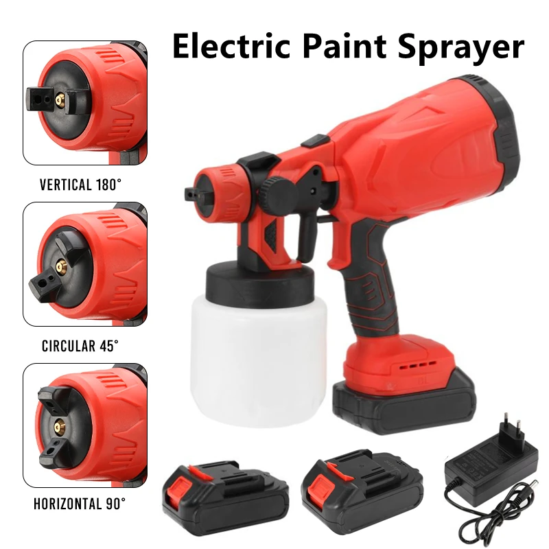 

Spray Gun 800ml Cordless Electric Paint Sprayer Auto Furniture Steel Coating Airbrush Compatible with 1 * charger +1/2 * Battery