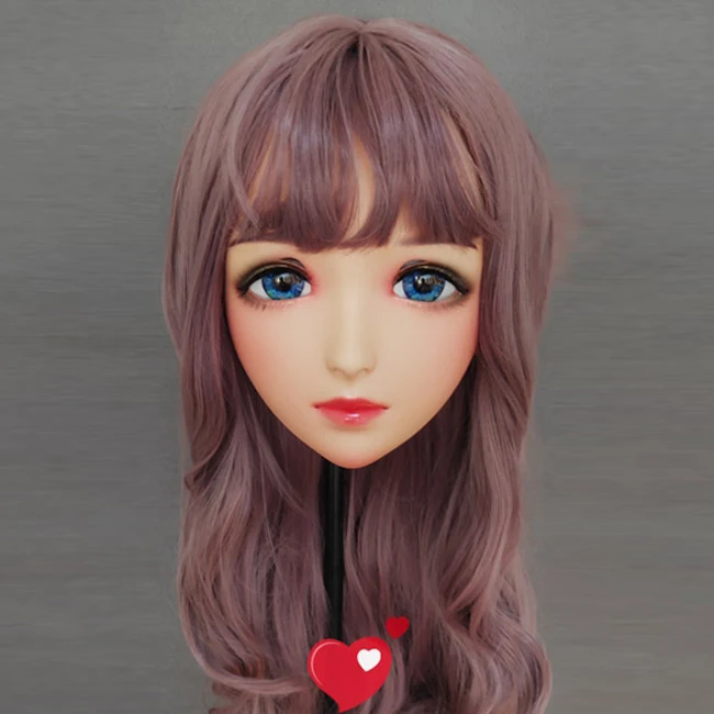 

(Mo-02)Female Sweet Girl Resin Half Head Kigurumi BJD Eyes Crossdress Cosplay Japanese Anime Role Lolita Mask With Eyes And Wig
