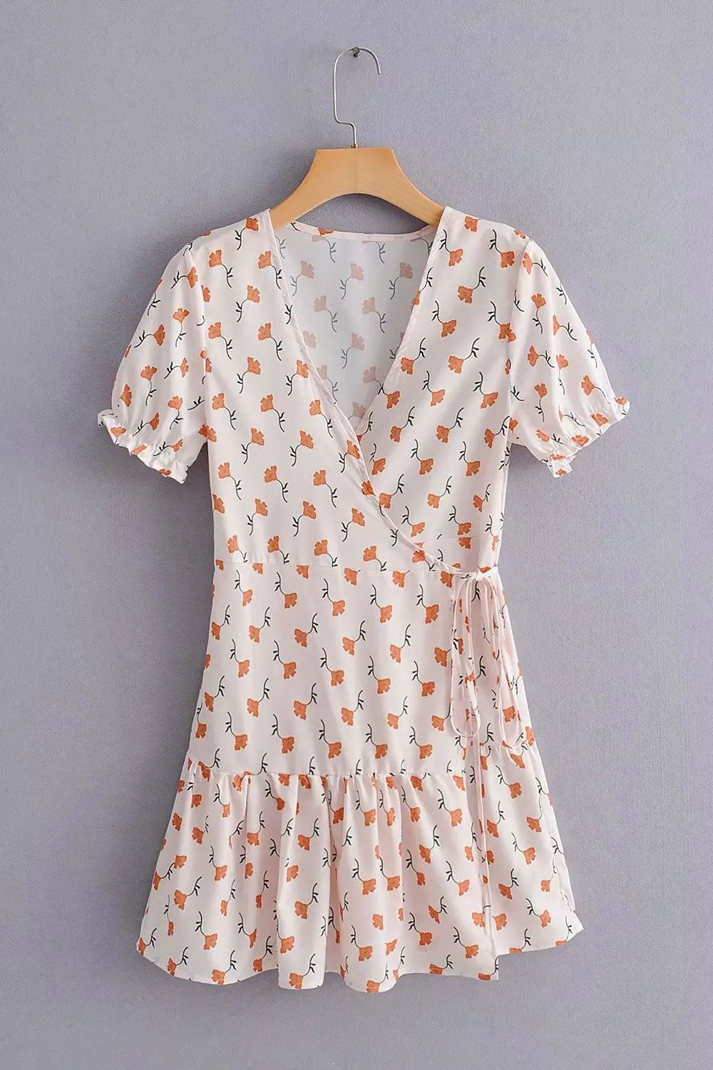 

2019 Spring And Summer New Style Ozhouzhan Holiday Printed Lace-up Dress Women's Printed Skirt 1096-a007