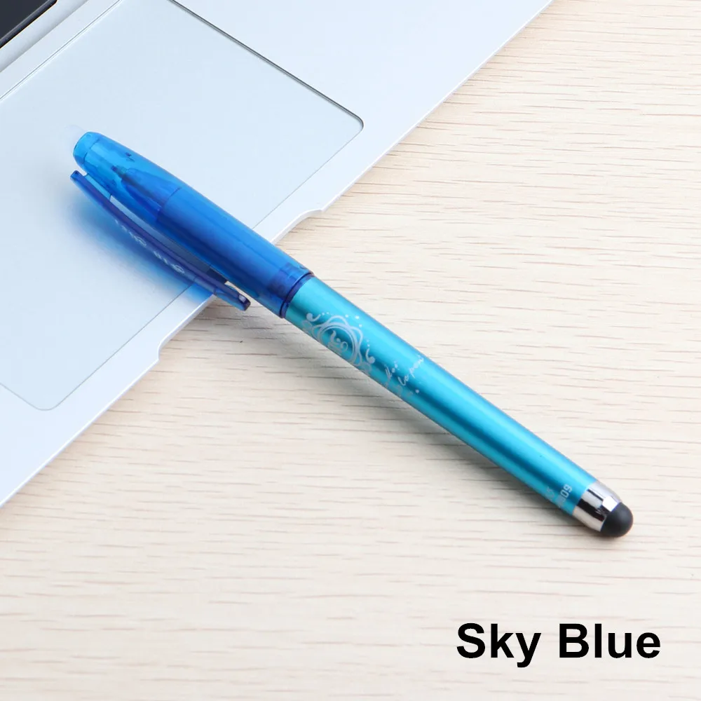 1 шт. Baikingift Горячая стираемая ручка Канцелярия для учеников письменная ручка многофункциональная гелевая ручка 0,5 мм кончик письма плавно крепкое качество - Цвет: sky blue