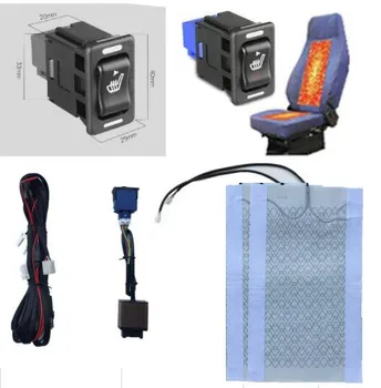 

Universal 12V Car Seat Heater Carbon Fiber Heat Pad w Rock Switch and Temperature Protector for seat cushion warm autumn winter