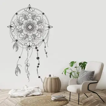 

Dream Catcher Vinyl Wall sticker Feather For Bedroom wall decal Kids Room decor Art Mandala Home mural HJ546