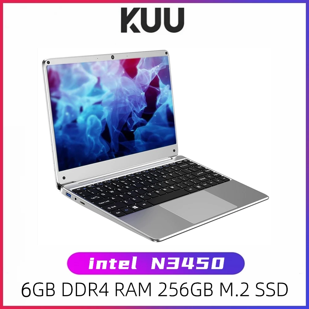 KUU KBOOK PRO 14,1 pulgadas Intel N3450 Quad Core 6GB DDR4 RAM 256GB SSD portátil IPS portátil adicional Sata 2,5