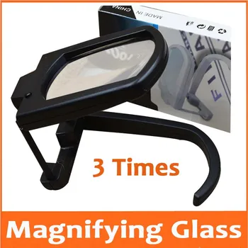 

3X Black Pocket Standing Style Illuminated Desktop Reading Magnifying Glass Mobile Phone Repair Magnifier with 2pcs LED Lamps