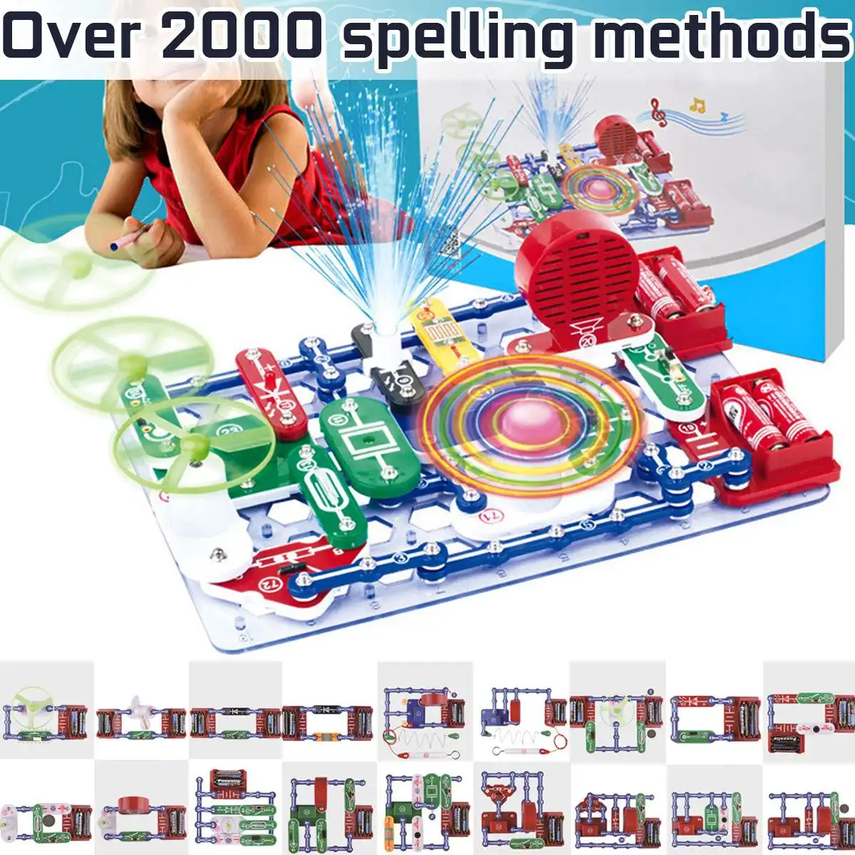 

Hot Smart Educational Electronics Discovery Blocks Kit DIY Building Blocks Electric Circuits Kits Kids Science Toy Over 2000 Met