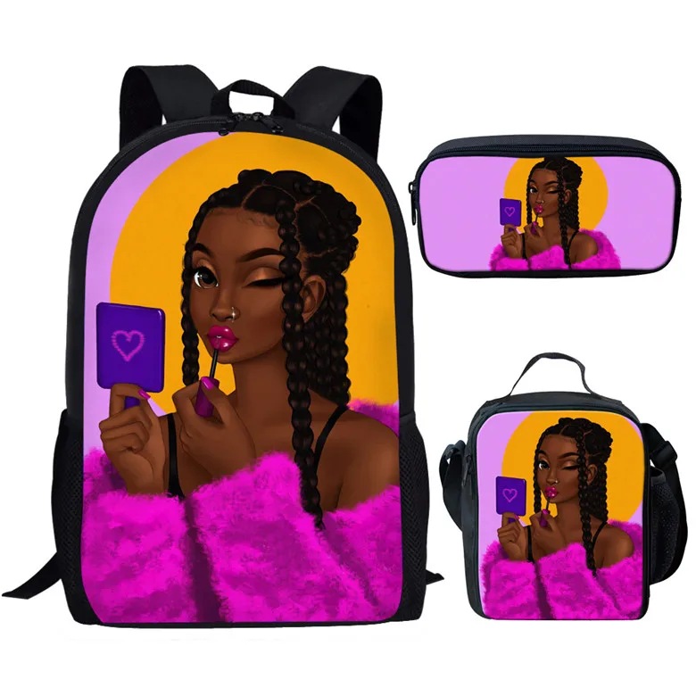 Nopersonality Африканка магическая книга сумка черного цвета в африканском стиле Американский Для женщин школьные комплекты с сумкой для детский начальный Детские ранцы, комплект из 3 предметов - Цвет: Z5352CGK