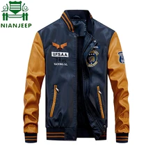 Кожаная куртка с вышивкой для мужчин, бейсбольные куртки для мотоциклистов, мужская верхняя одежда, Флисовая теплая куртка из искусственной кожи, большие размеры, M-4XL