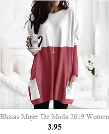 Blusas Mujer De Moda, женские модные повседневные свободные хлопковые топы с длинным рукавом, карманами и круглым вырезом