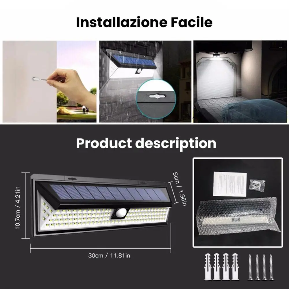 118LED Sunlight PIR Motion Sensor Led Solar Panel Outdoor Yard Lamp IP65 Waterproof Solar Garden Lights Emergency Security Light