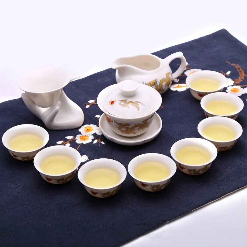 

Dehua Manufacturers Ceramic Whole Set Kung Fu Tea Set Blue And White Porcelain Wholesale Top Grade Business Gift Customizable Lo