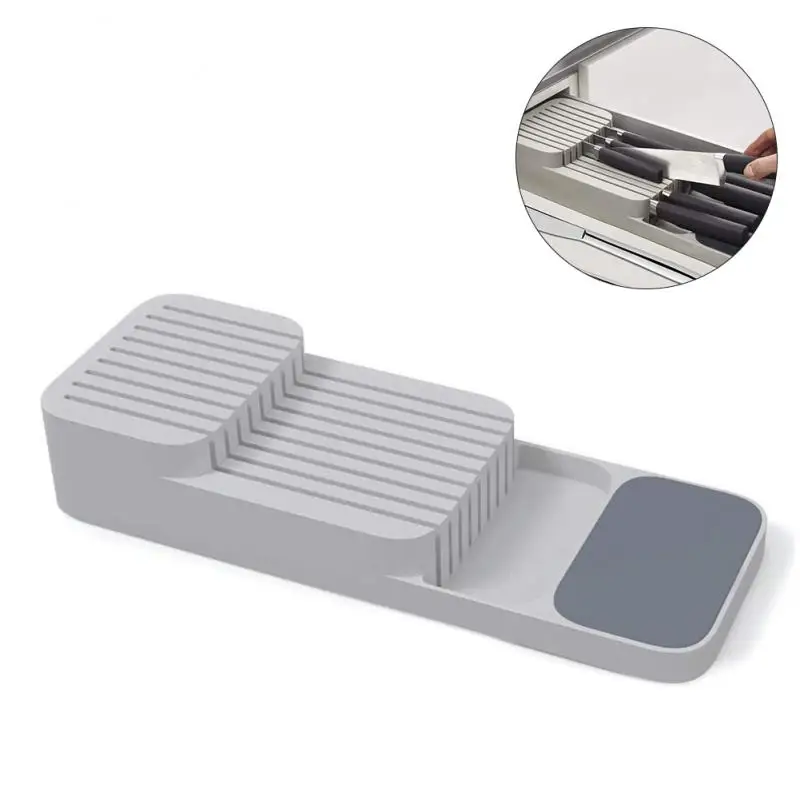 For Cutlery And Cutter Knife Block Kitchen Cutlery Drawer Organizer Tray Knife Holder Double-layer Design Kitchen Knife Holder