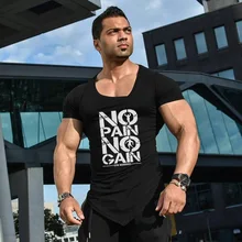 Homens do músculo da forma camisetas de fitness musculação fitness marca roupas de ginástica algodão dos homens manga curta camiseta treino