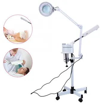 

3-in-1 UV Ozone Face Steamer Cold Light LED 5X Magnifier Floor Lamp Facial Skin Body Tattoo Makeup Lamp Beauty Spa Salon Tool
