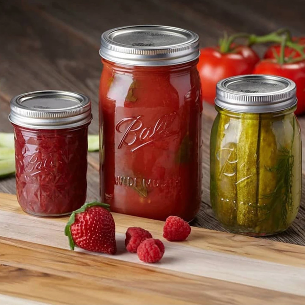 GF Mason Jars with Airtight Lids Glass Sugar Container for Canning Preserving Meal Prep Jam Jelly Kitchen Storage Containers GF Mason Jars with Airtight Lids Glass Sugar Container for Canning Preserving Meal Prep Jam Jelly Kitchen Storage Containers