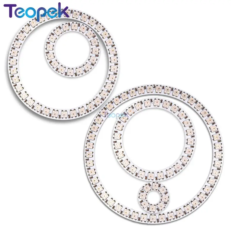 Пиксельное светодиодное кольцо WS2812B адресное диодное 8/16/24 светодиодный 35/45Led s 5050