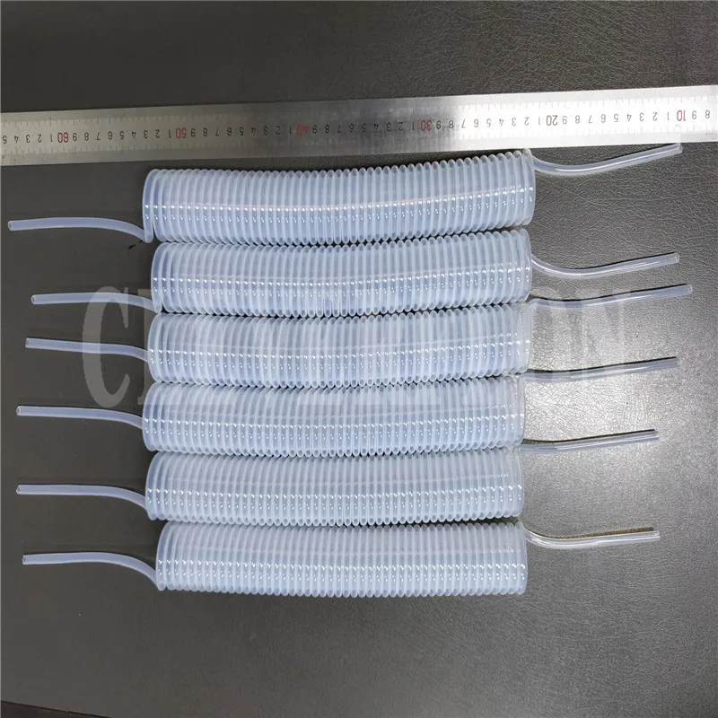 Customized size transparent Chemical resistance fluoro plastic FEP F46 PFA spiral coils tube