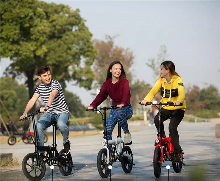 Mini Electric Bicycle 16 Inch 2 Wheels Electric Bicycle Brushelss Motor 350W 36V WhiteRedBlackYellow Adult Electric Scooter (6)