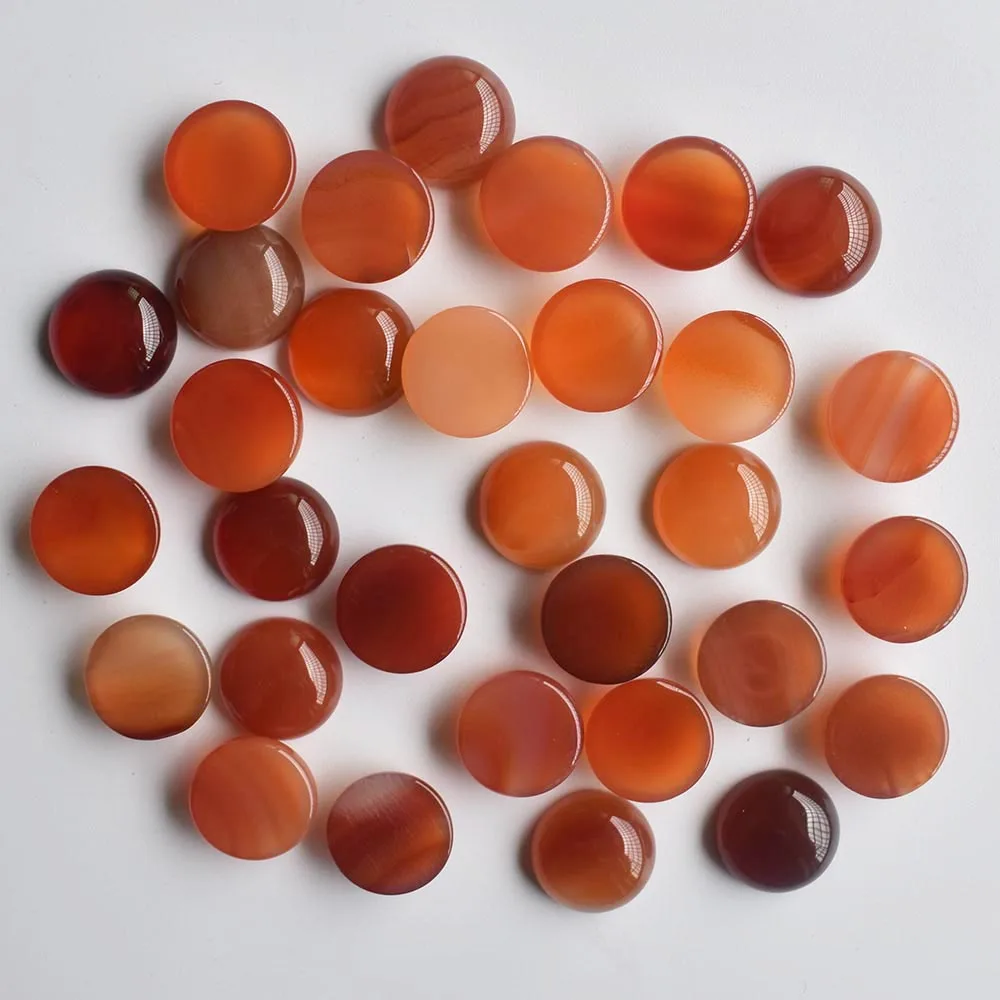 

2020 fashion high quality natural red onyx stone round CABOCHON 14mm beads for jewelry making wholesale 50pcs/lot free shipping