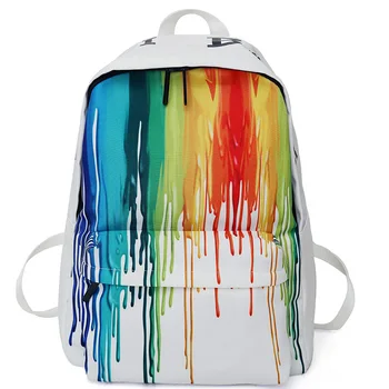 

Korean Ink Print Harajuku Boys Casual Letter Mass School ins Ulzzang Fun Punk Vintage Women's Backpack