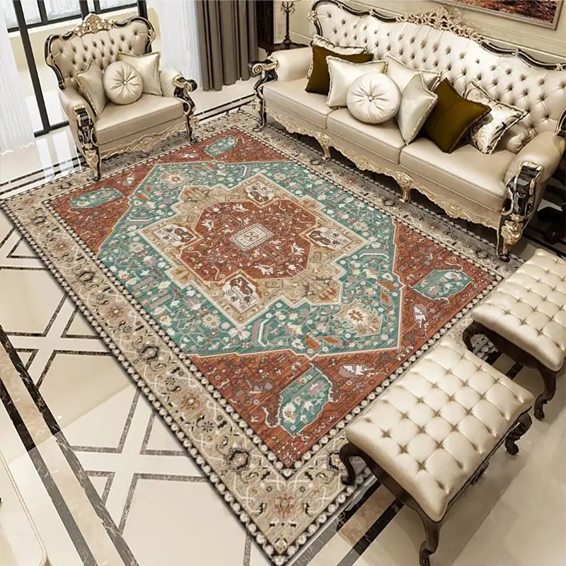 

European Styles Persian Art Area Rug for Living Room Non-slip Kitchen Carpet Bedroom Floor Mat Outdoor Parlor Mat Home Decor