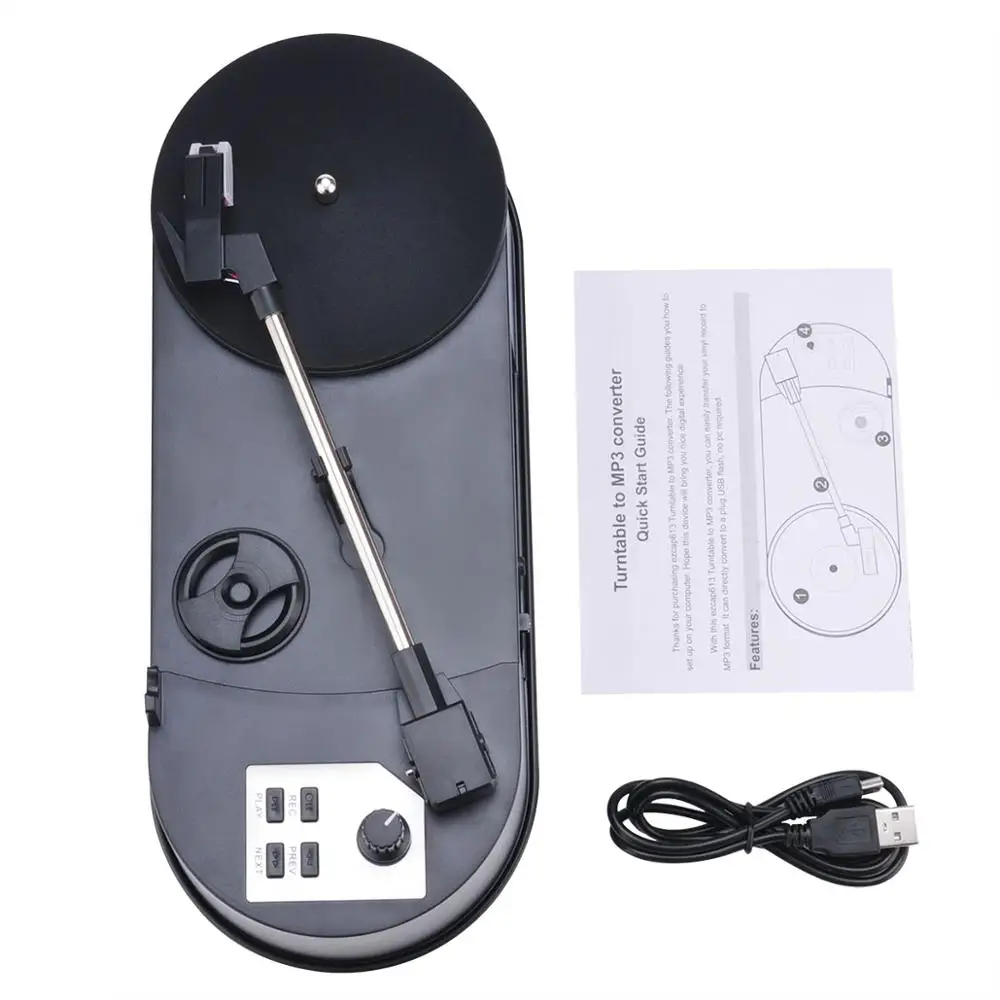 Conversor de Reprodutor de Mesa Registros de Música em Vinil 45rpm para Salvar Usb de Alto-falante Giratória para Mp3 sem Necessidade de pc Giratória Cartão Embutido Base 33 - tf - Image 4