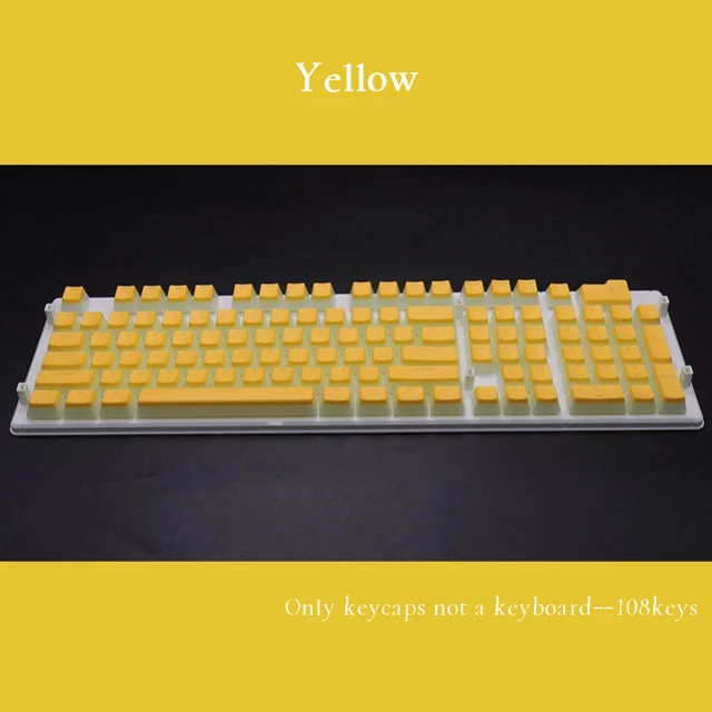 PBT OEM 108 Keys Pudding Keycaps For Cherry MX Switch Mechanical Keyboard RGB Gamer Keyboards Blue/Black/Brown/Black Switch Yellow