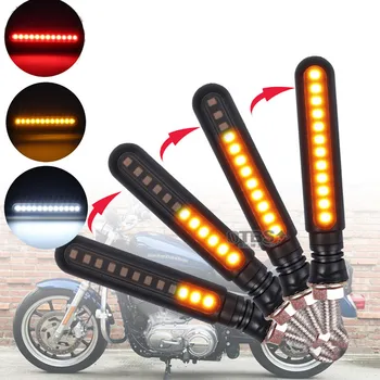 

Turn Signals Motorcycle 4E Mark LED Stop Signal Flowing Water Flashing Lights Tail Flasher/Running Blinker DRL for Honda