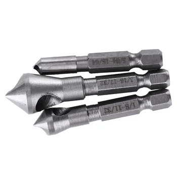 

3x HSS Titanium Coated Countersink and Deburring Tool Wood Metal DIY Drill Bits