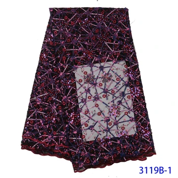 

NIAI Sequins Lace Fabric African French Lace Fabric 2020 High Quality Lace Material For Nigerian Evening Party Dress XY3119B-4