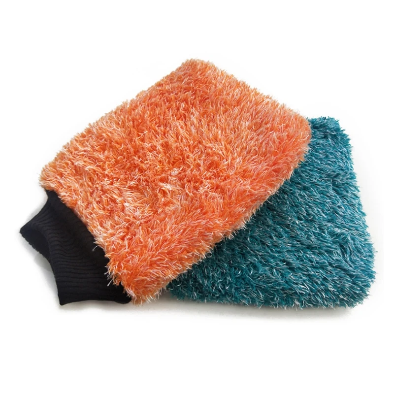 Plush Mitt High Density Auto Wash Cloth Ultra Super Absorbancy Car Sponge Fluff Glove Cleaning Towel Wax Detailing Brush