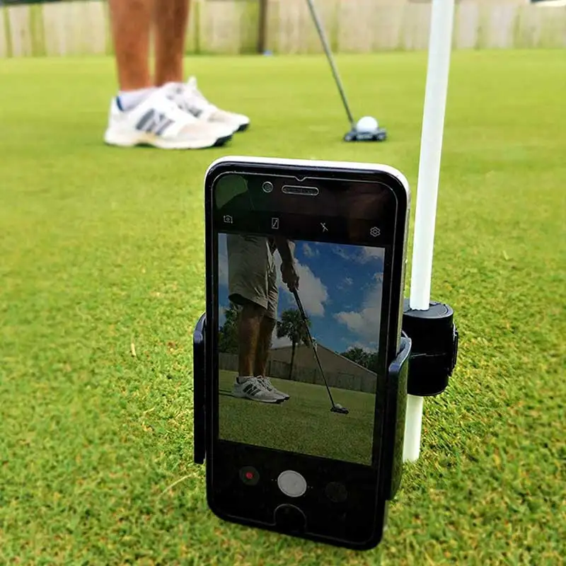 

Golf swing recorder, rotatable mobile phone holder, golf practice rack, used to align golf club auxiliary training accessories