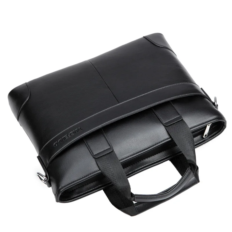 Мужской деловой офисный портфель, роскошная брендовая кожаная сумка, сумка на плечо для компьютера, ноутбука, wo мужские однотонные черные сумки-мессенджеры