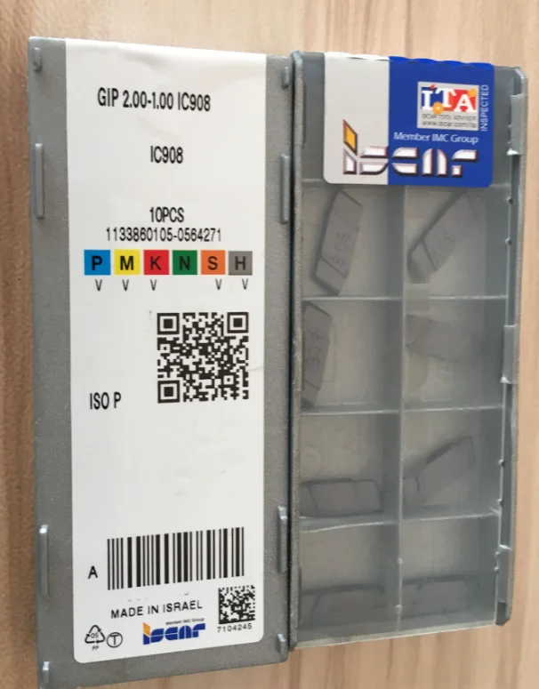 ISCAR 10 шт. карбидные вставки GIP 2,00-1,00 IC908