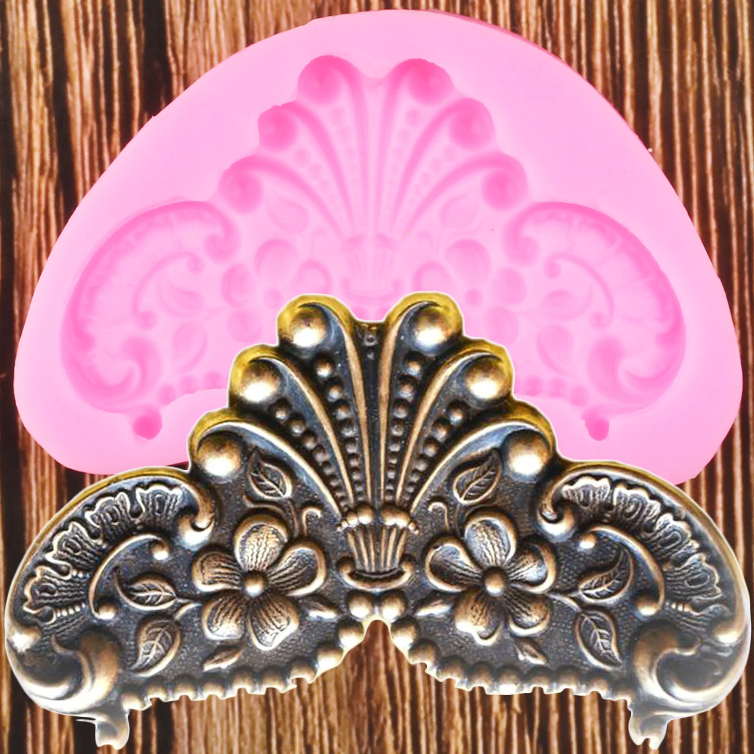 

3D Craft Wings Border Silicone Molds Flower Relief Frame Fondant Cake Decorating Tools DIY Cookie Baking Candy Chocolate Moulds