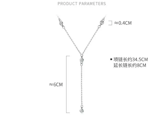 Настоящее серебро 925 ювелирные изделия циркония AAA+ Круглый Лариат 'Y "ожерелье кулон GTLX2002