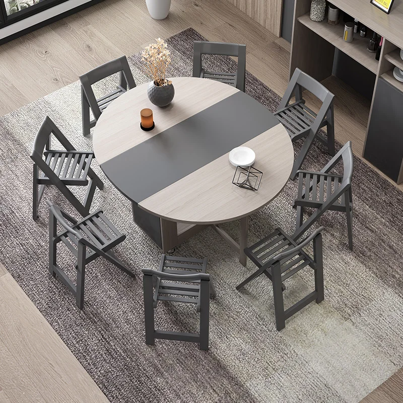 Juego mesa de Comedor redonda, 4 Sillas, plegable, casa pequeña, 6 Sillas, ahorrador de espacio, 6 Sillas|Mesas de comedor| - AliExpress