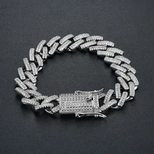 Хип-хоп золотистого и серебристого цвета, одна тысяча зерен циркония, Heavey, браслеты из кристаллов для мужчин, модные ювелирные изделия, не выцветают