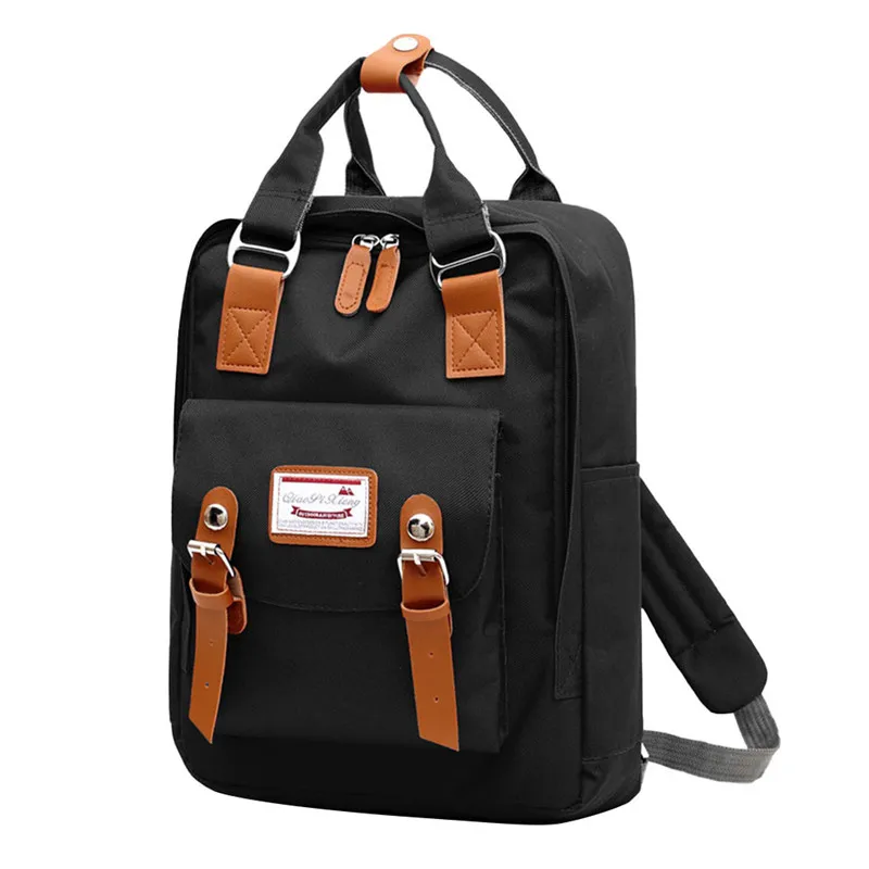 Black School Backpacks For Teenagers High Quality Women Waterproof Mum Bag Multi-function Backpack Wild Large Capacity E7 - Цвет: Black