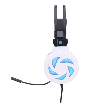 

White & Black Luminescence Type Gaming Headsets Super Stereo Bass Wired High Sensitivity Ear Headphones For Computers PC
