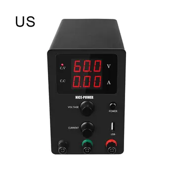 

USB DC Laboratory 60V 5A Regulated Lab Power Supply Adjustable Voltage Regulator Stabilizer Switching Bench Source