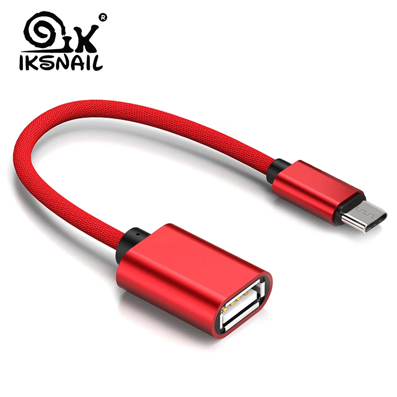 IKSNIAL type C USB OTG Кабель-адаптер для Xiaomi Note 7 type-C USB C разъем для samsung huawei планшет USB 2,0 OTG Adaptador